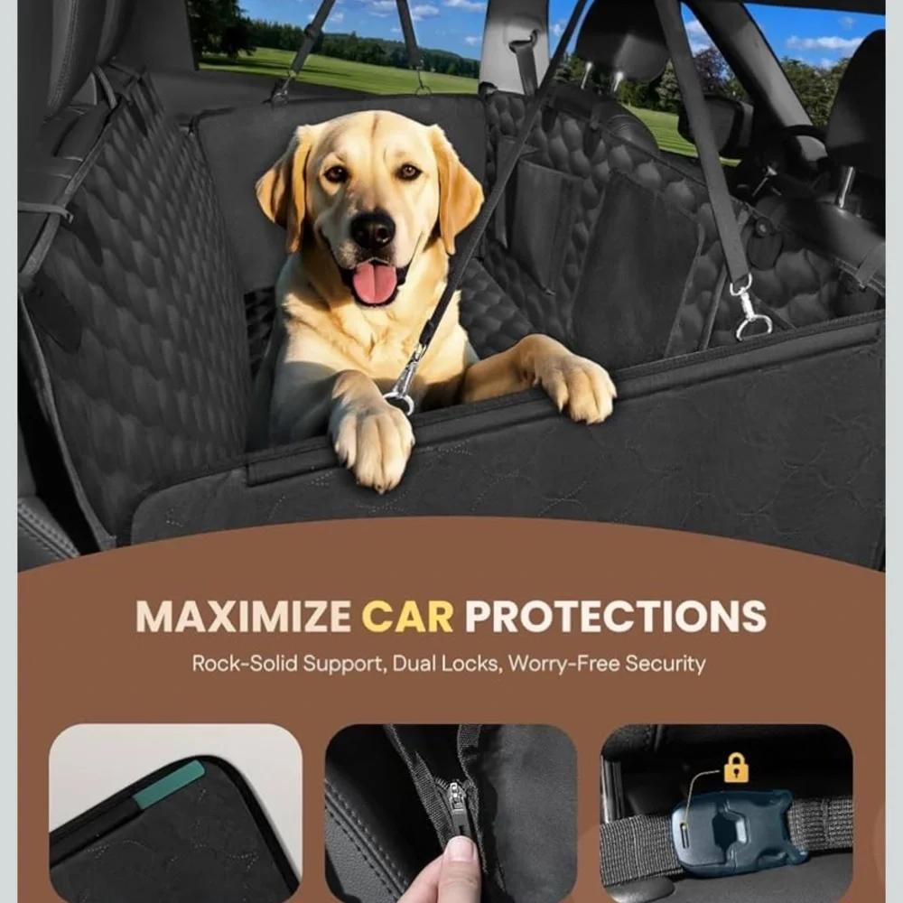 MIDOG- Dogs Back Seat Extender - Hard Bottom Dog Car Seat Cover For Back Seat